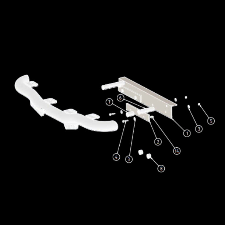 Q-LIGHT RAM 2500 (DT) 19+ Frontbar for 4pcs aux. lights