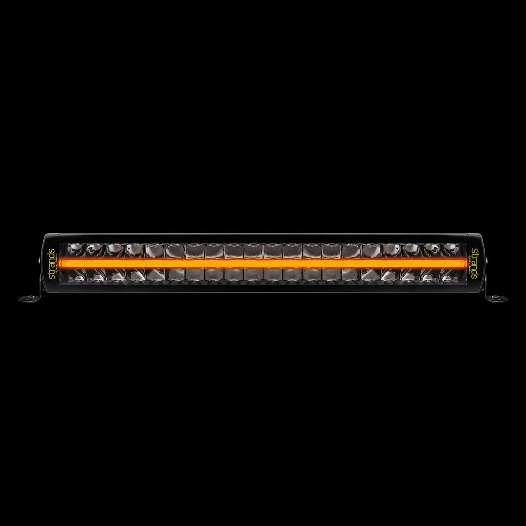 LED light bar installed on a heavy-duty truck, illuminating a dark road for improved night driving