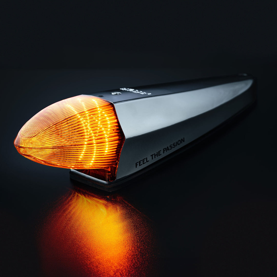LED marker and tail light for trucks featuring chrome housing and smoked lens