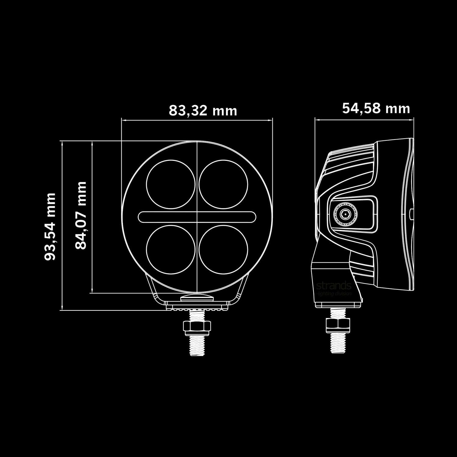 nuinui-chikuchikuライトトラップ NUUK D-LINE MC ROUND DRIVING 3″ – StrandsAmerica