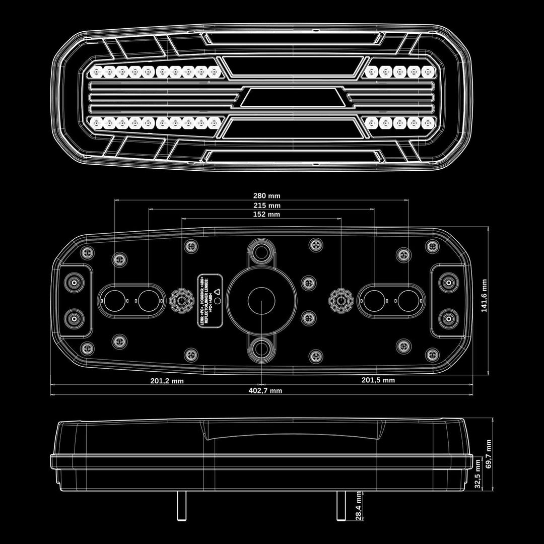 Freedom Dark 5 Function Tail Light for Trucks