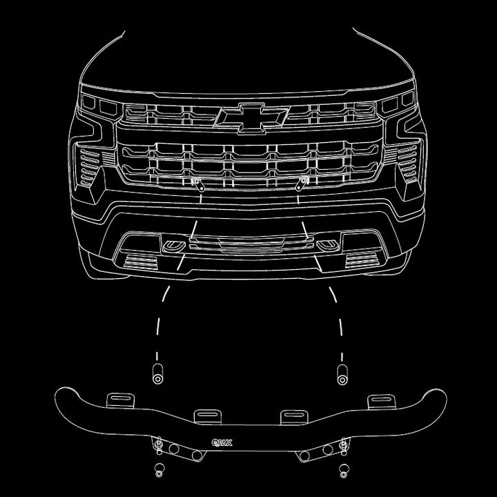 BUMPER BRACKET Q-LIGHT 4 Chevrolet Silverado 1500 High Country 19-22 front bar for 4 lights