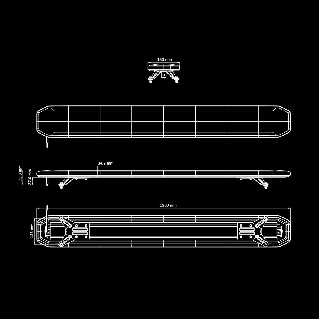 Skylord EXP Warning Light Roof Bar (900 - 2000mm)