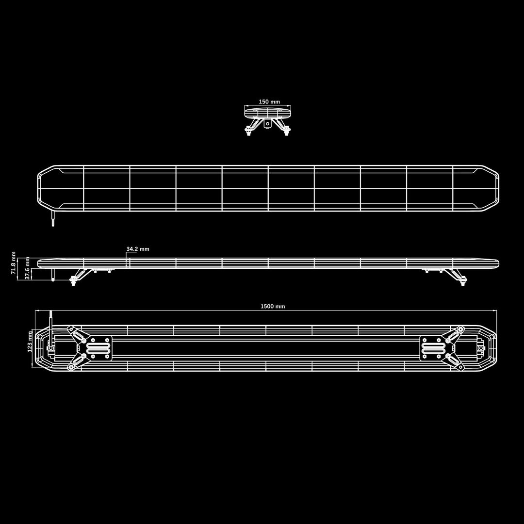 Skylord EXP Warning Light Roof Bar (900 - 2000mm)