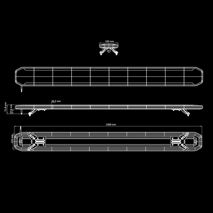 Skylord EXP Warning Light Roof Bar (900 - 2000mm)