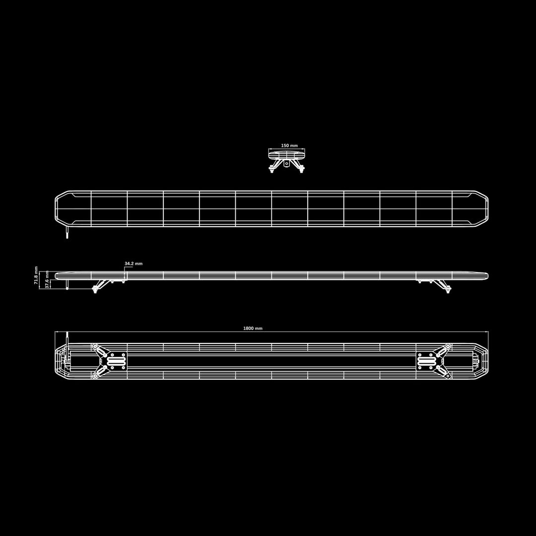 Skylord EXP Warning Light Roof Bar (900 - 2000mm)