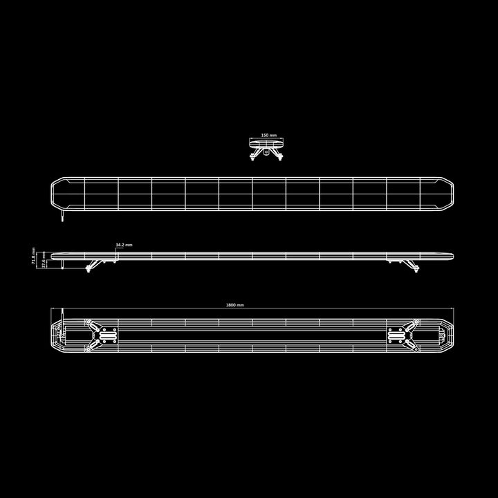 Skylord EXP Warning Light Roof Bar (900 - 2000mm)