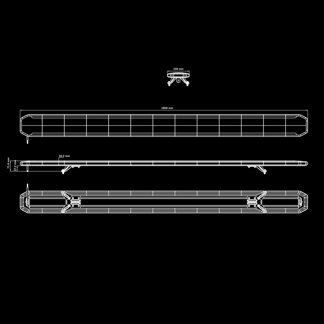 Skylord EXP Warning Light Roof Bar (900 - 2000mm)