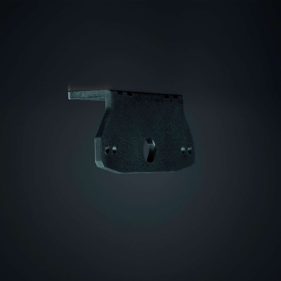 Black polycarbonate light bracket for mounting vehicle lights