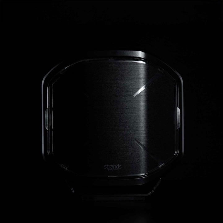 Siberia X 7-inch lens cover installed on light, front view with dark background